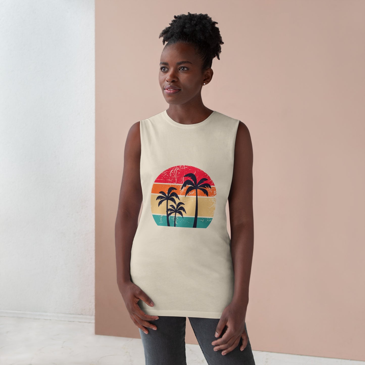 Vintage Summer Vibes Unisex Barnard Tank - Ecru