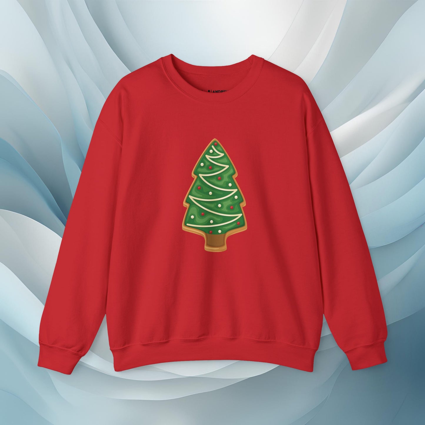 Hello Winter - Christmas Tree Cookie Seasonal Sweatshirt: Unisex, Heavy blend