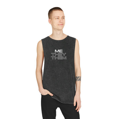 Me/They/Them - Unisex Stonewash Tank Top