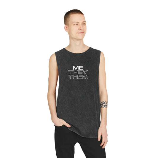 Me/They/Them - Unisex Stonewash Tank Top