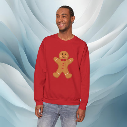 Hello Winter - Gingerbread Man Cookie Seasonal Sweatshirt: Unisex, Heavy blend