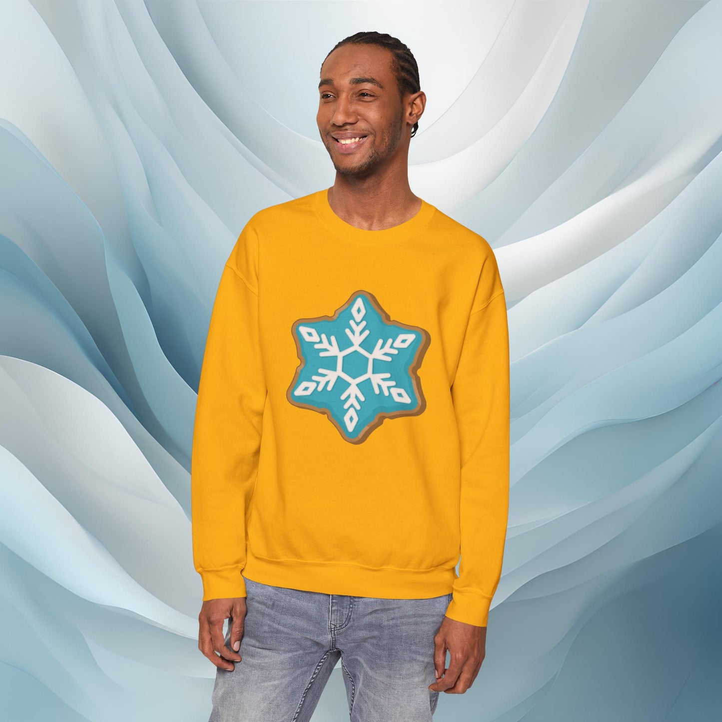 Hello Winter - Snowflake Cookie Seasonal Sweatshirt: Unisex, Heavy blend