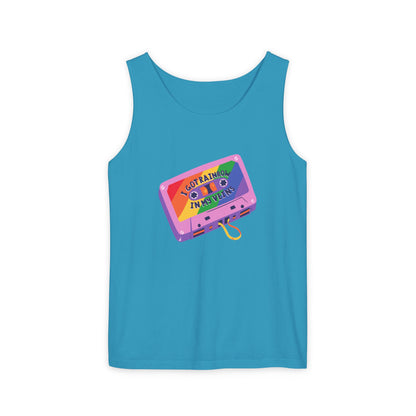 Rainbow in My Veins Pride Unisex Dyed Tank Top