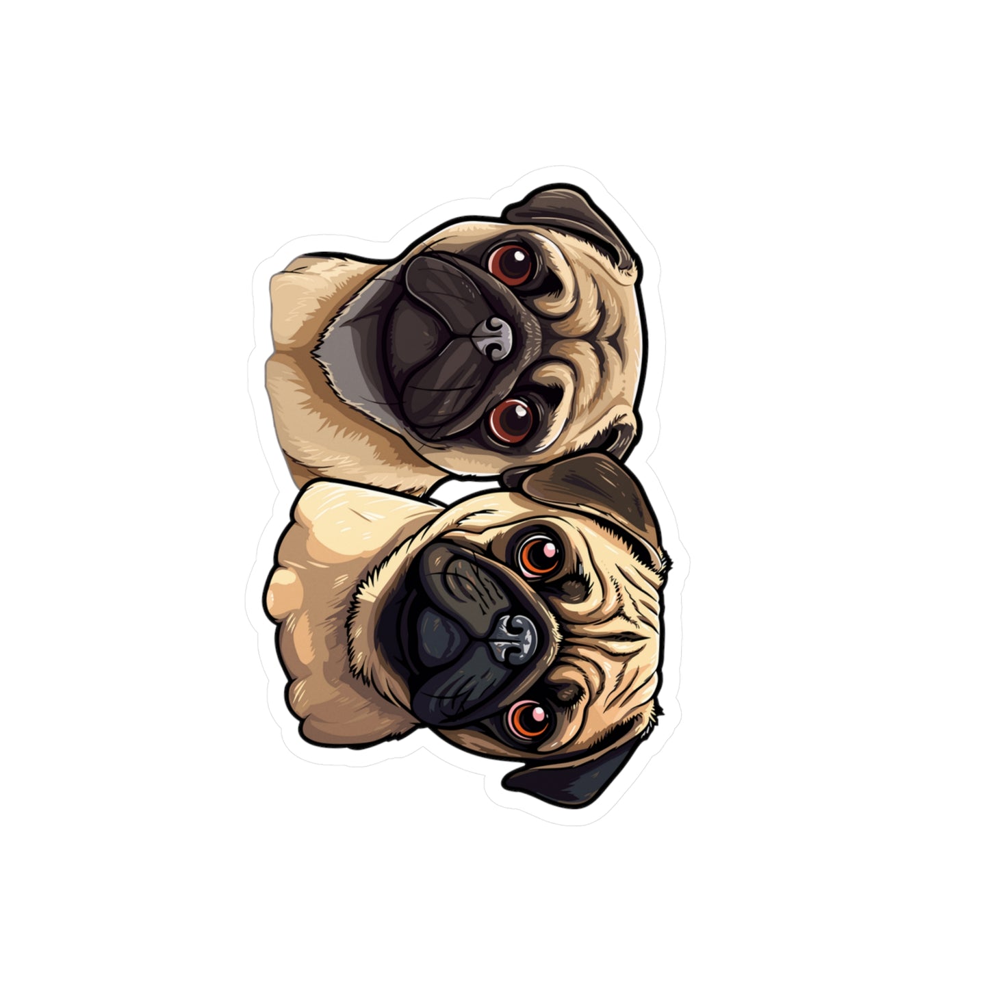 Pug Vinyl Decal - Stanley & Olive