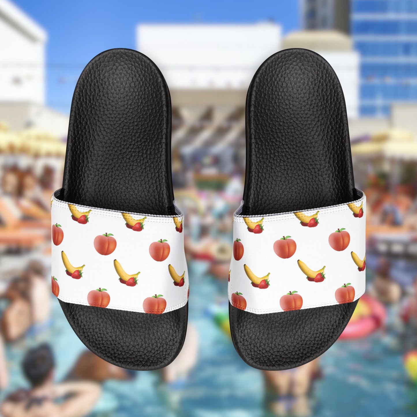 It's All Peaches & Bananas - Men's Removable-Strap Slides