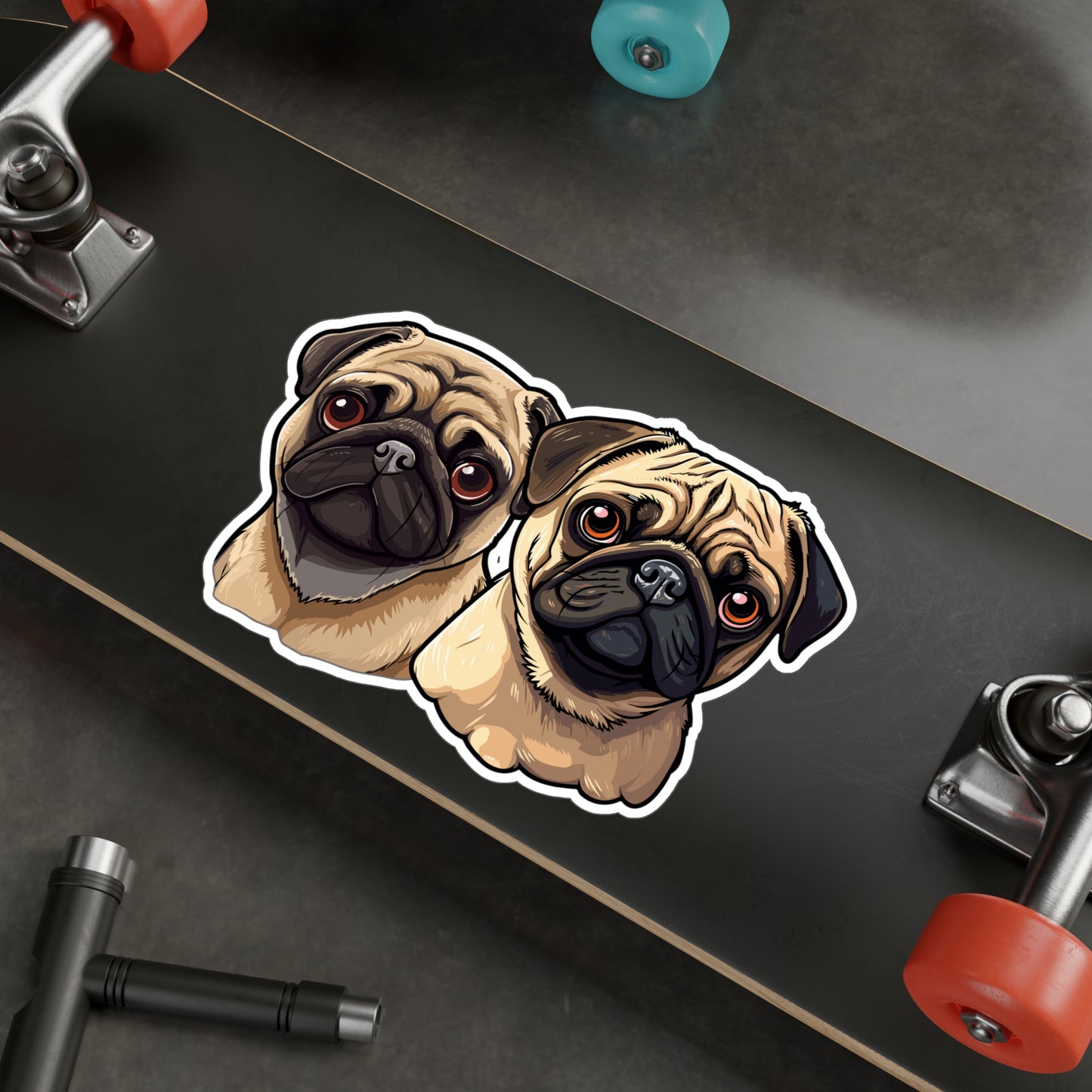 Pug Vinyl Decal - Stanley & Olive