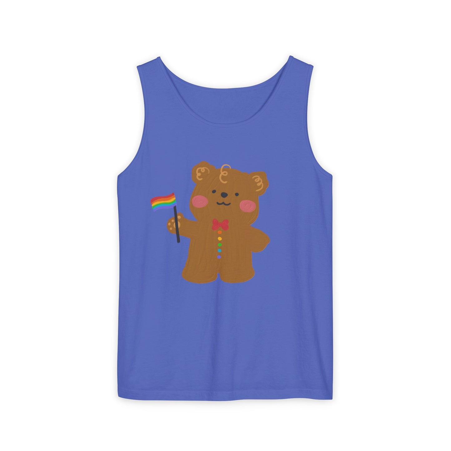 Teddy Bear Pride Unisex Dyed Tank Top