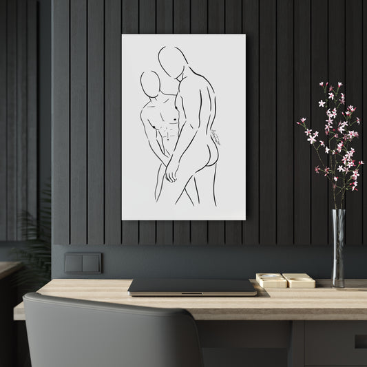 Nude Male Line Art - Tim and Brian - Acrylic Print