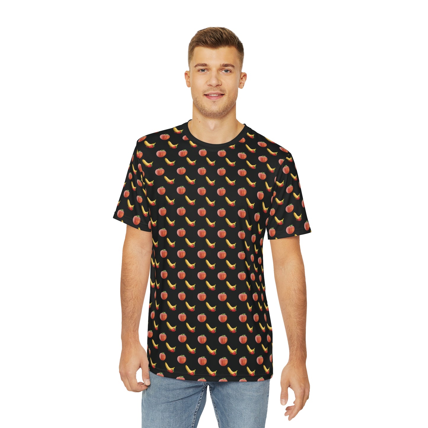 It's All Peaches & Bananas - Men's Polyester Tee in Black