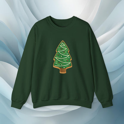 Hello Winter - Christmas Tree Cookie Seasonal Sweatshirt: Unisex, Heavy blend