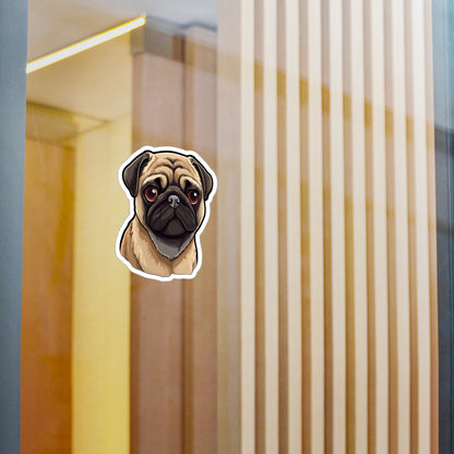 Pug Vinyl Decal - Olive