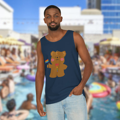 Teddy Bear Pride Unisex Dyed Tank Top