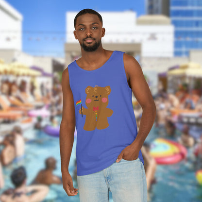 Teddy Bear Pride Unisex Dyed Tank Top