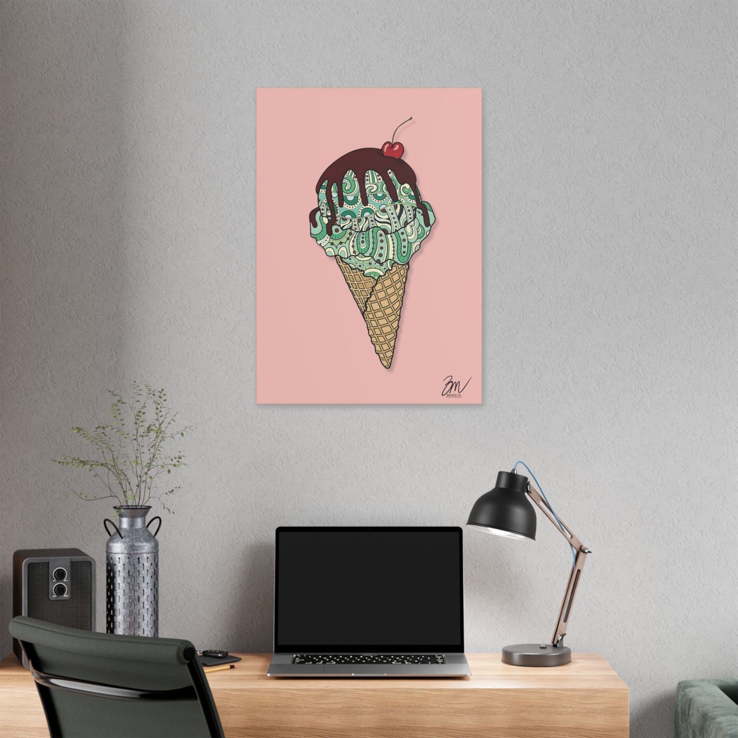 Mint Chip Delight Print on Stretched Canvas