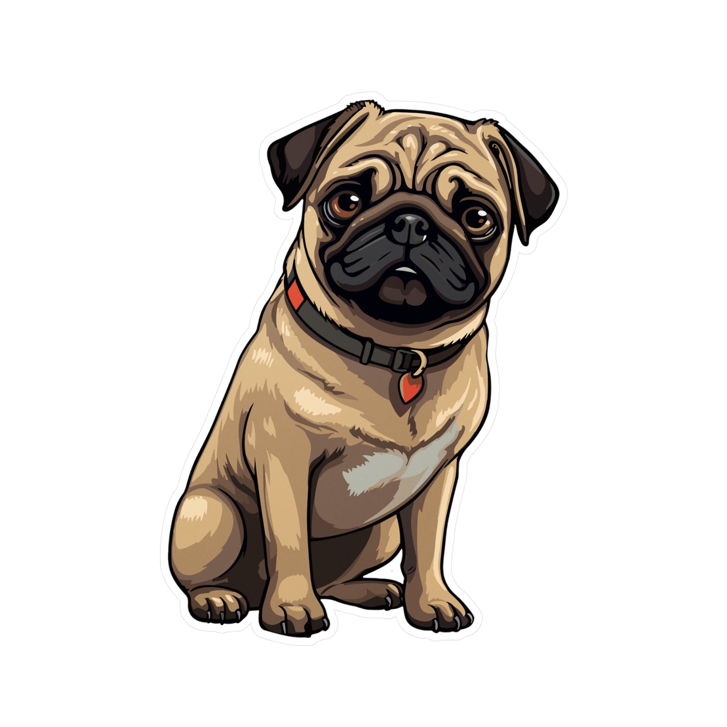 Pug Vinyl Decal - Simon