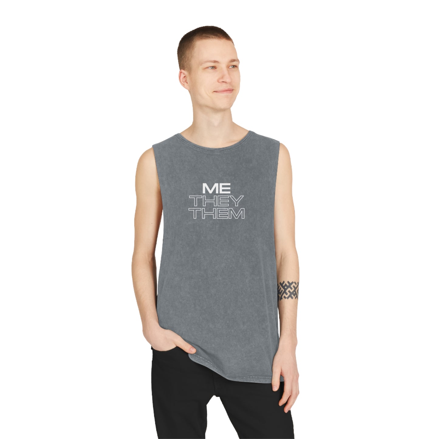 Me/They/Them - Unisex Stonewash Tank Top