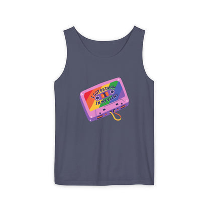 Rainbow in My Veins Pride Unisex Dyed Tank Top