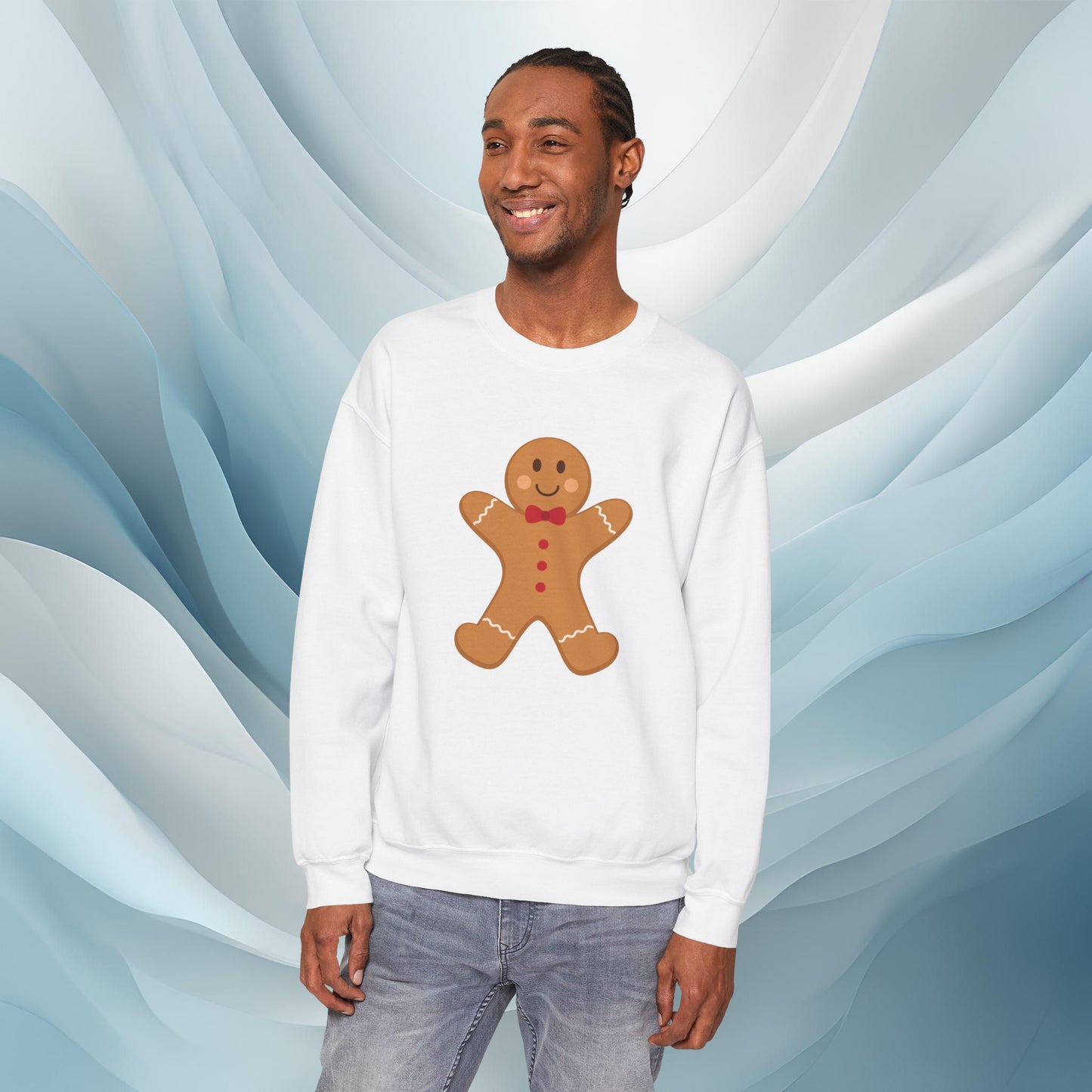 Hello Winter - Gingerbread Man Cookie Seasonal Sweatshirt: Unisex, Heavy blend