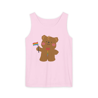 Teddy Bear Pride Unisex Dyed Tank Top