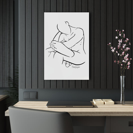 Nude Male Line Art - Adam - Acrylic Print