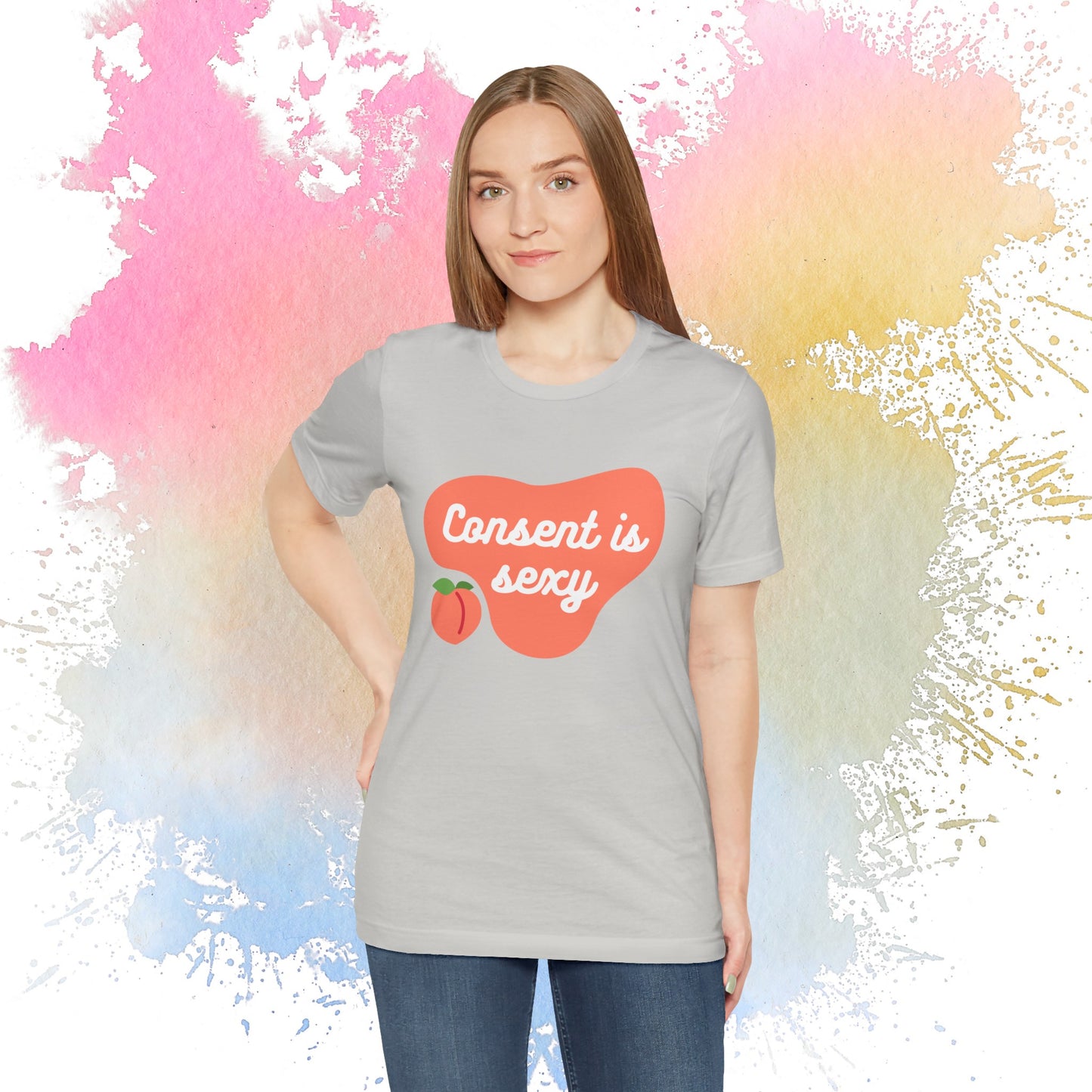 Consent is Sexy - Peach - Unisex Jersey Short Sleeve Tee 🍑