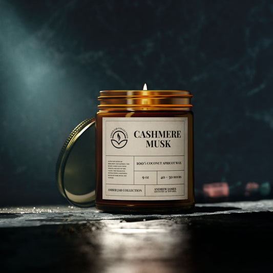 Cashmere Musk Scented Candle - 100% Coconut Apricot Wax, 9oz