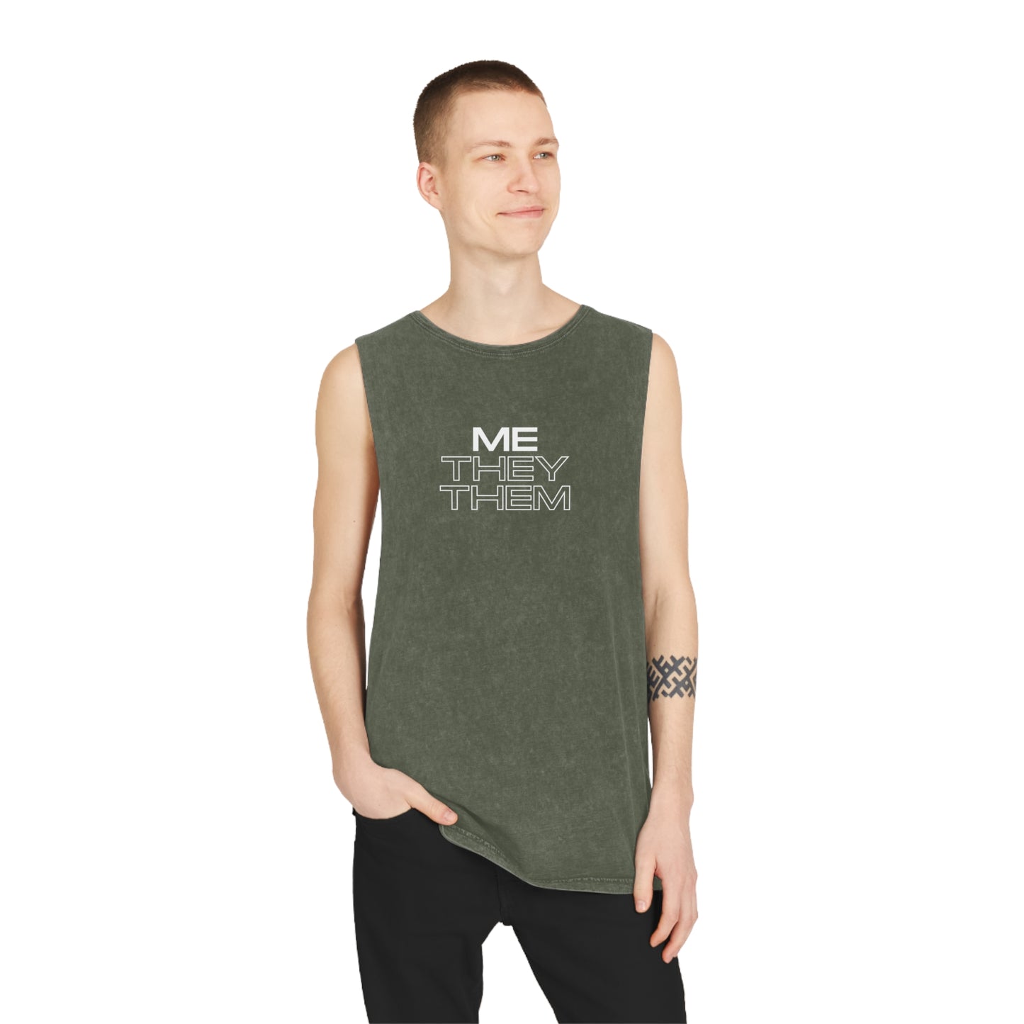 Me/They/Them - Unisex Stonewash Tank Top