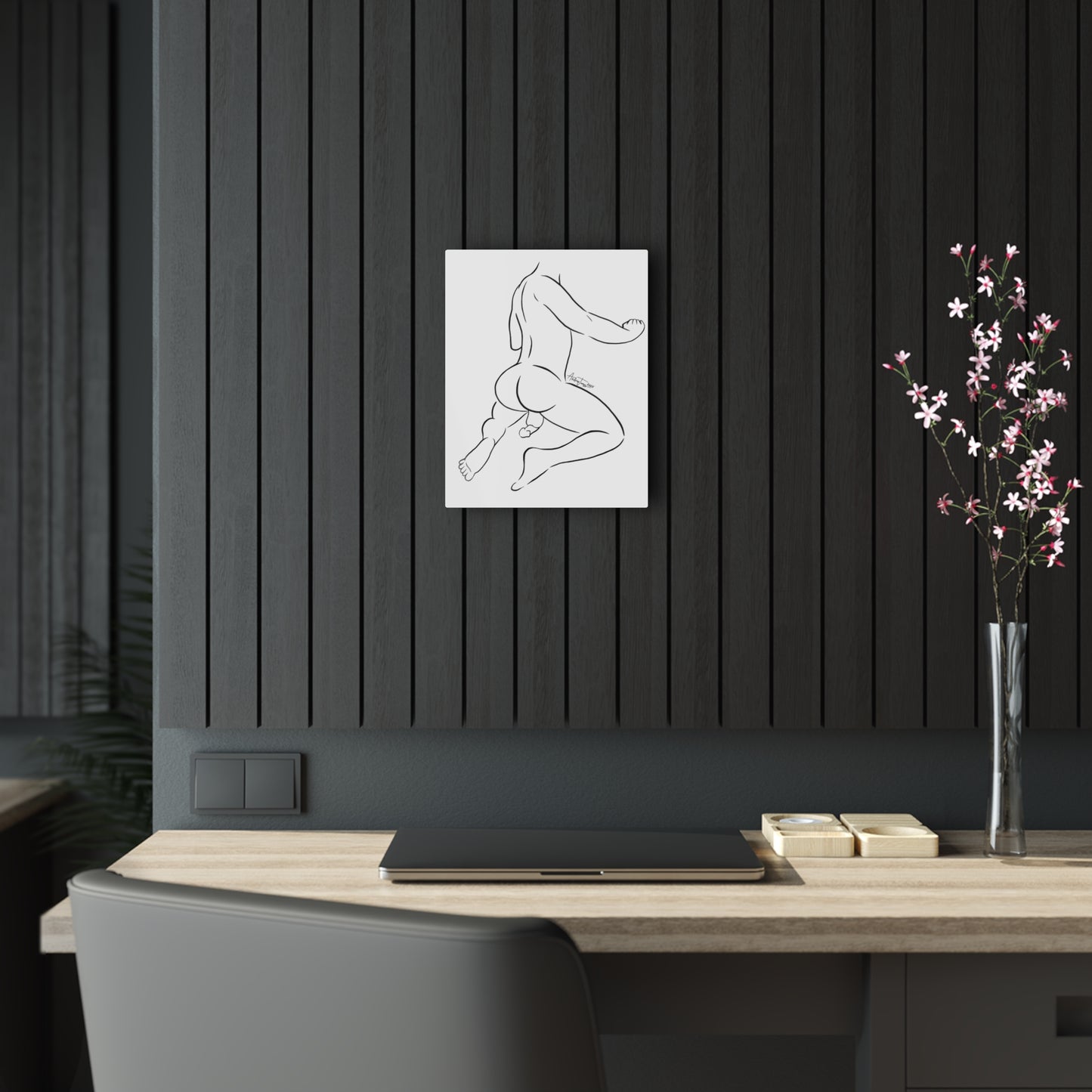 Nude Male Line Art - Johnny - Acrylic Print