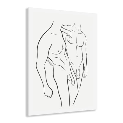 Nude Male Line Art - Shawn & Jacob - Acrylic Print