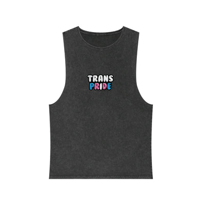 Trans Pride "Embroidery" Stonewash Tank Top