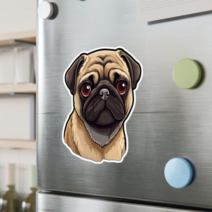 Pug Vinyl Decal - Olive