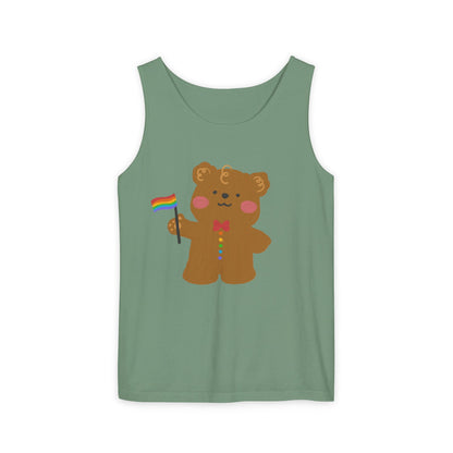 Teddy Bear Pride Unisex Dyed Tank Top