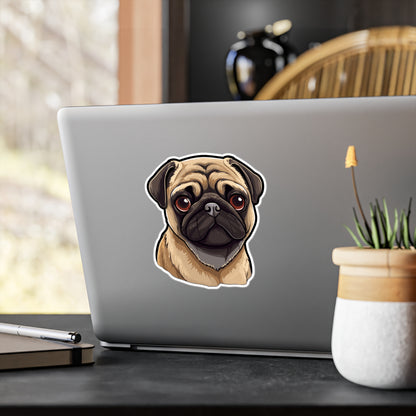 Pug Vinyl Decal - Olive