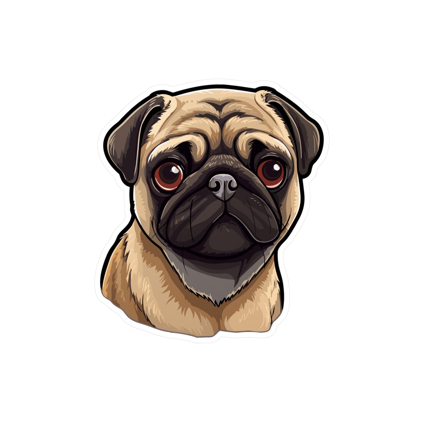 Pug Vinyl Decal - Olive