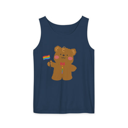 Teddy Bear Pride Unisex Dyed Tank Top