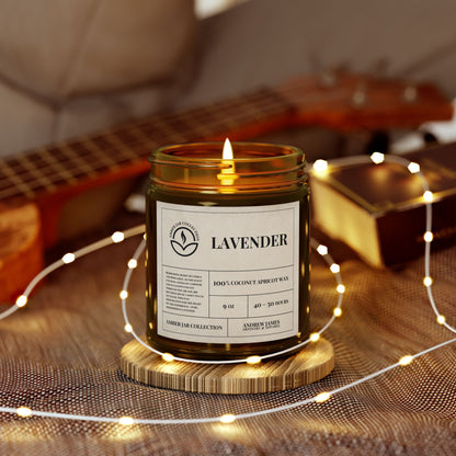 Lavender Scented Candle - 100% Coconut Apricot Wax, 9oz