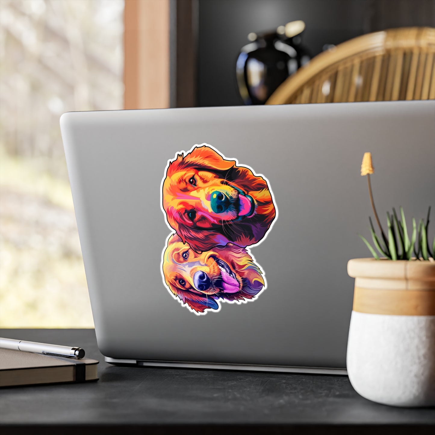 Golden Retriever Vinyl Decal - Mac & Leroy