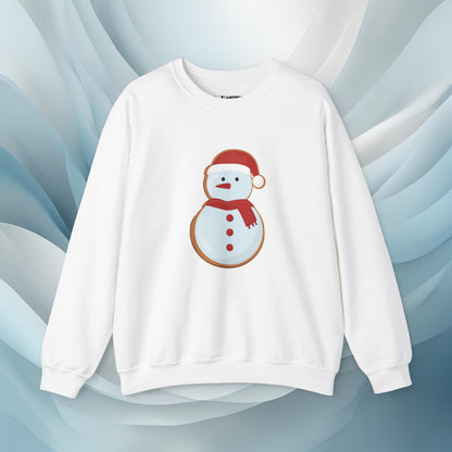 Hello Winter - Snowman Cookie Seasonal Sweatshirt: Unisex, Heavy blend