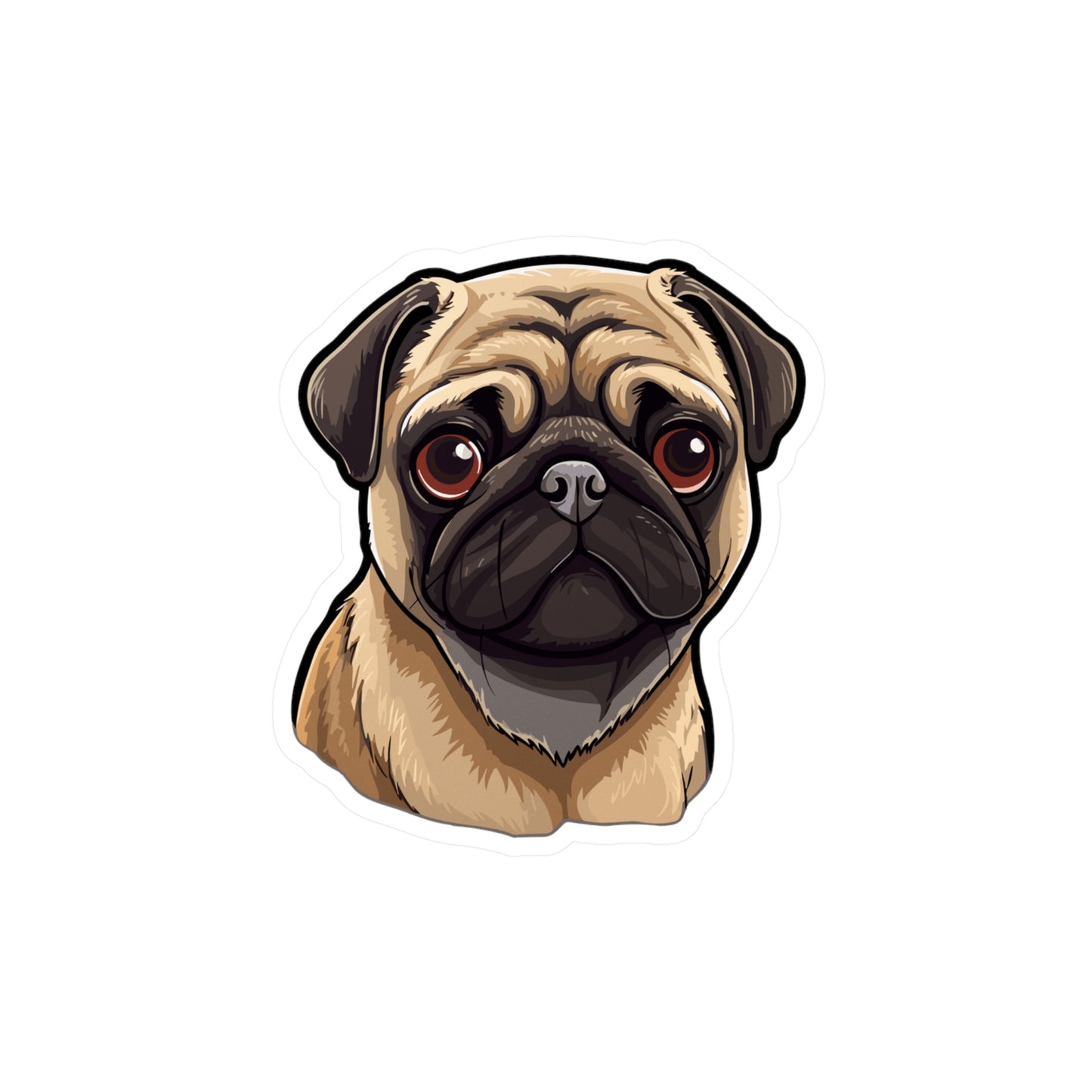 Pug Vinyl Decal - Olive