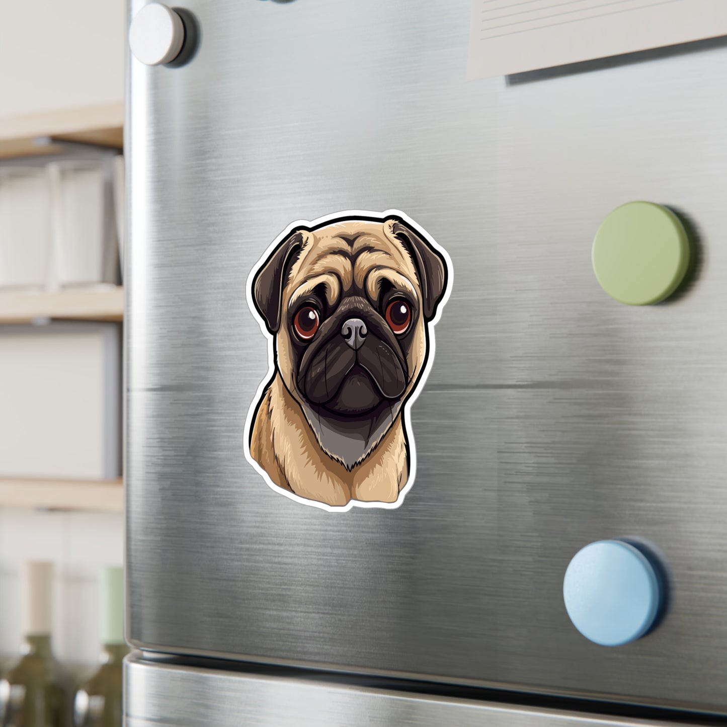 Pug Vinyl Decal - Olive