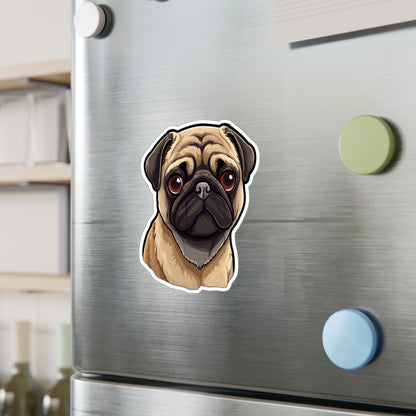 Pug Vinyl Decal - Olive