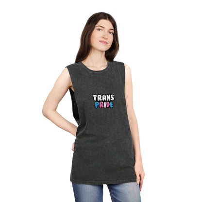 Trans Pride "Embroidery" Stonewash Tank Top