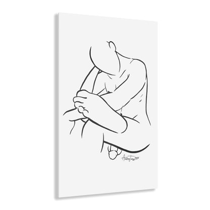 Nude Male Line Art - Adam - Acrylic Print