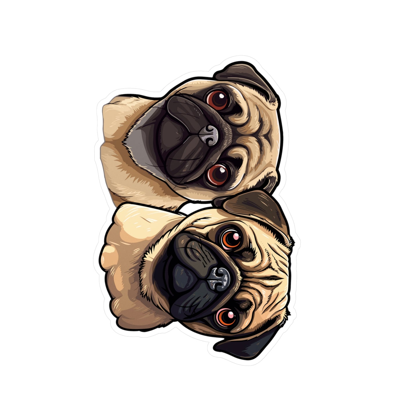 Pug Vinyl Decal - Stanley & Olive