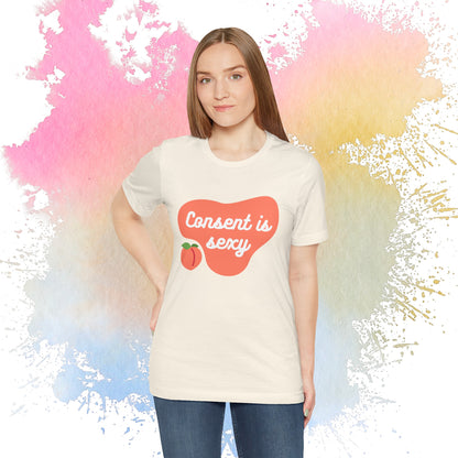 Consent is Sexy - Peach - Unisex Jersey Short Sleeve Tee 🍑