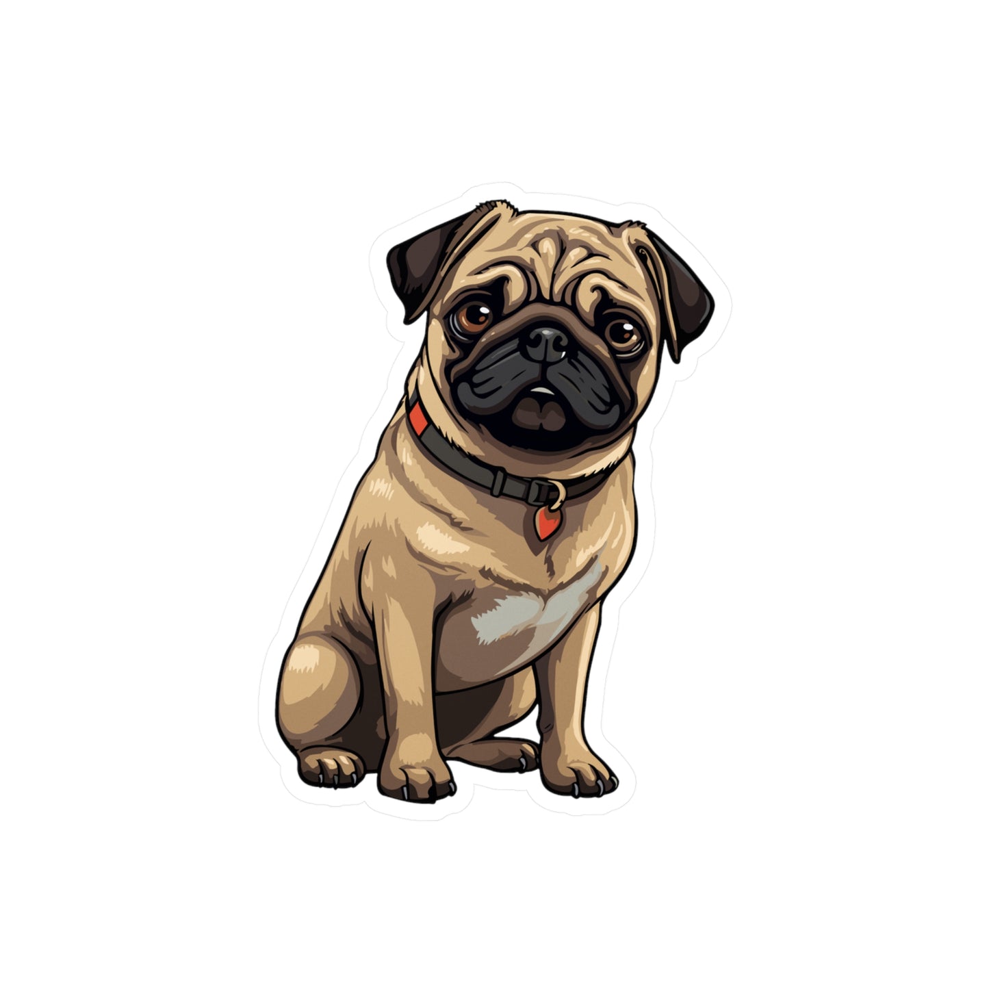 Pug Vinyl Decal - Simon