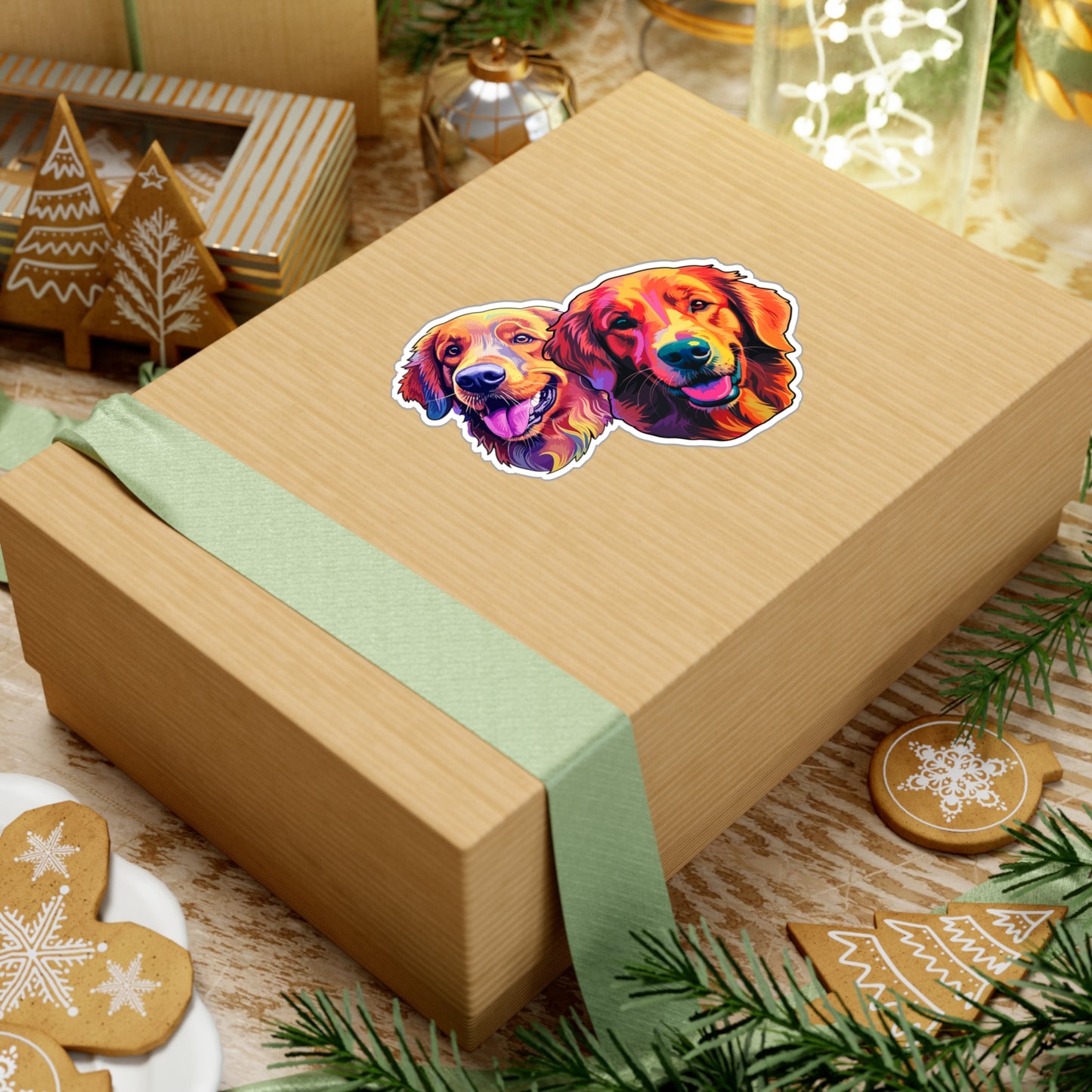 Golden Retriever Vinyl Decal - Mac & Leroy