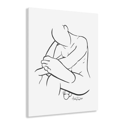 Nude Male Line Art - Adam - Acrylic Print