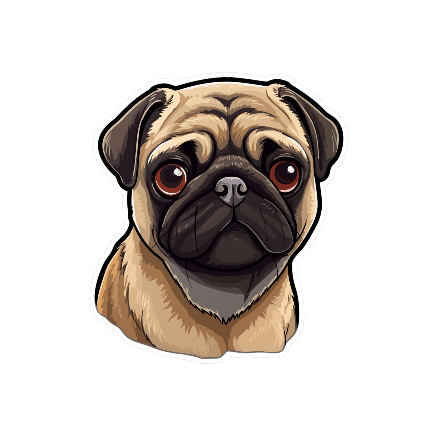 Pug Vinyl Decal - Olive