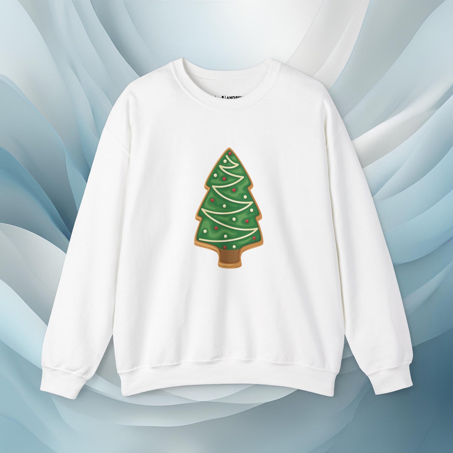 Hello Winter - Christmas Tree Cookie Seasonal Sweatshirt: Unisex, Heavy blend